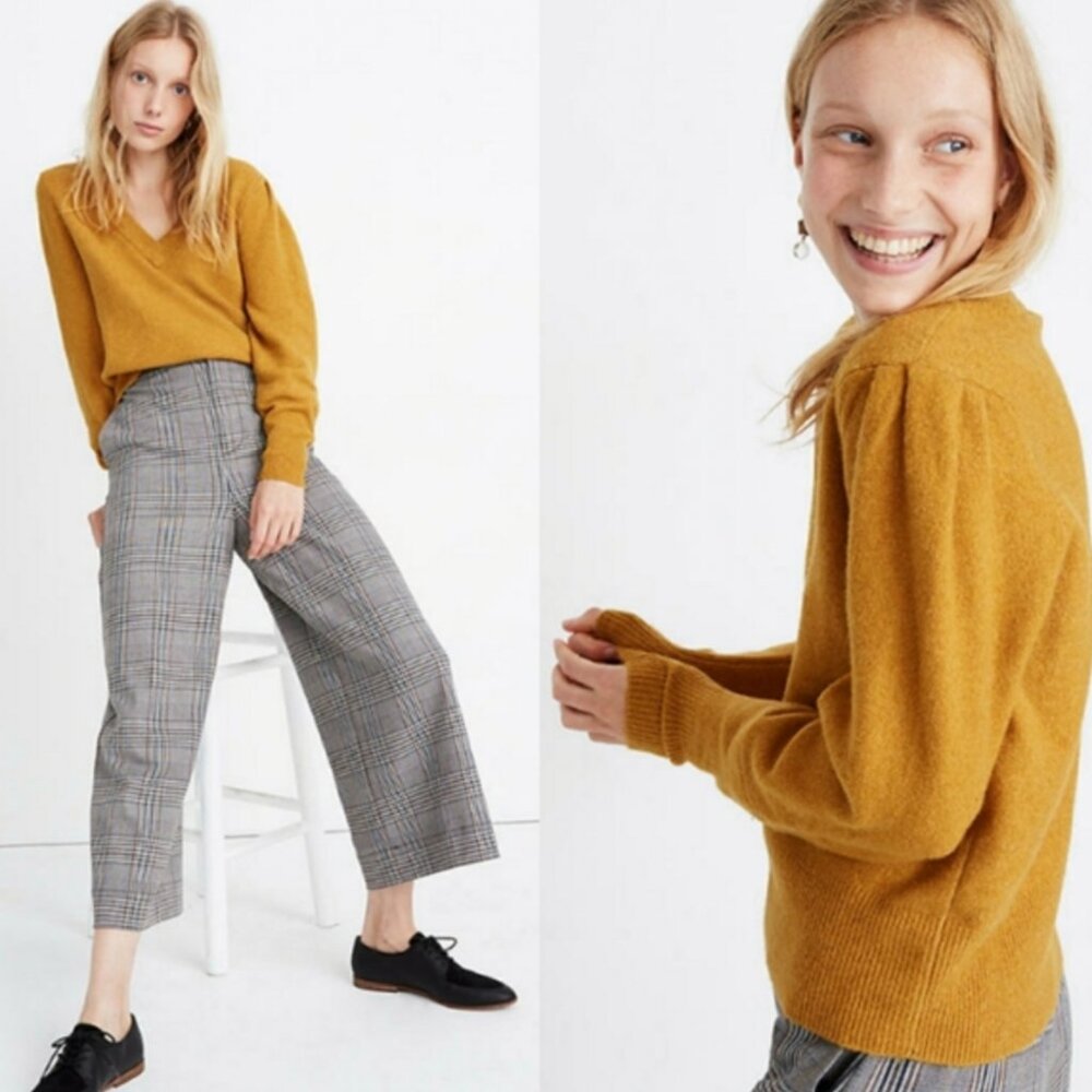 MADEWELL Westgate Coziest Sweater AF523 in Mustard Yellow M